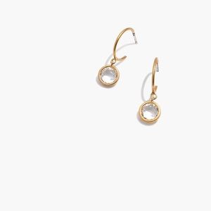 Madewell Glass Charm Mini Hoop Earrings